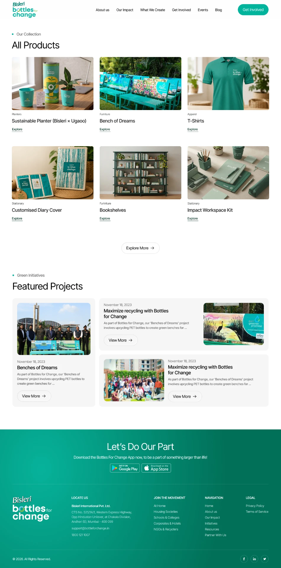 Products screen design