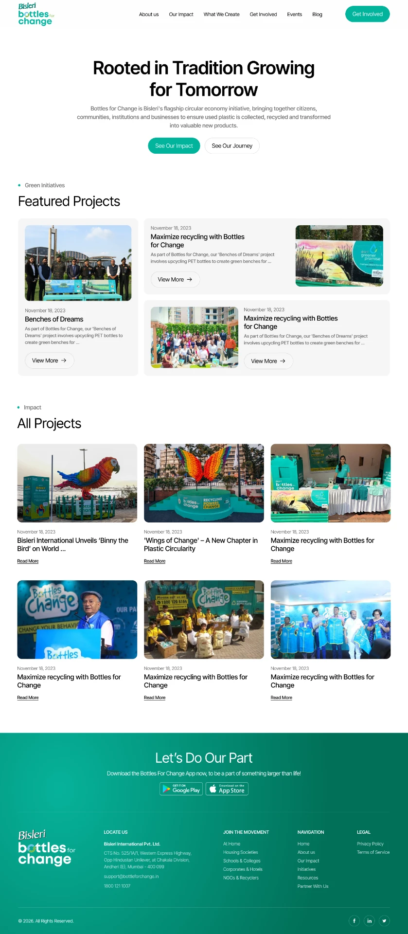 Projects screen design